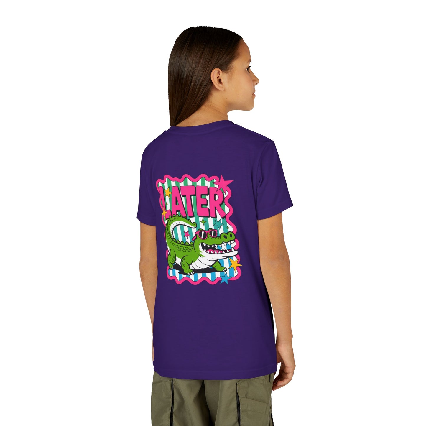 Youth Tee — "Later Gator" Colorful Cartoon Alligator Graphic Shirt