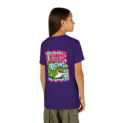 Youth Tee — "Later Gator" Colorful Cartoon Alligator Graphic Shirt