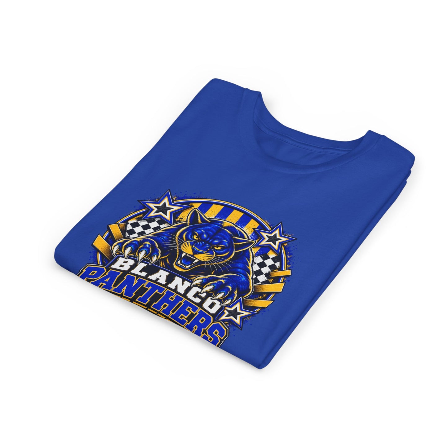 Youth Blanco Panthers Shirt | Blue & Gold Kids School Spirit Tee