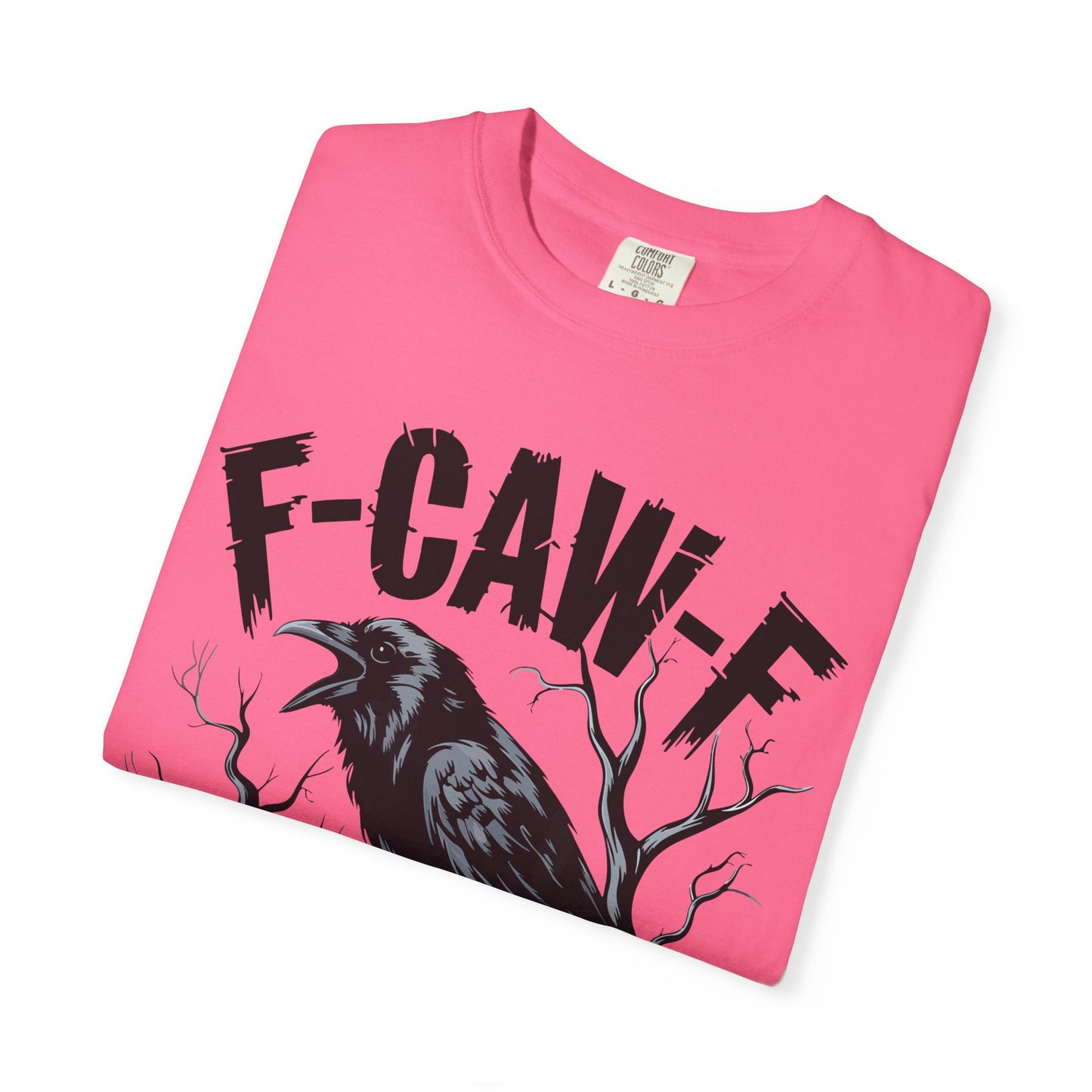 Raven & Skull Graphic T-Shirt – “F-CAW-F” Gothic Crow Tee