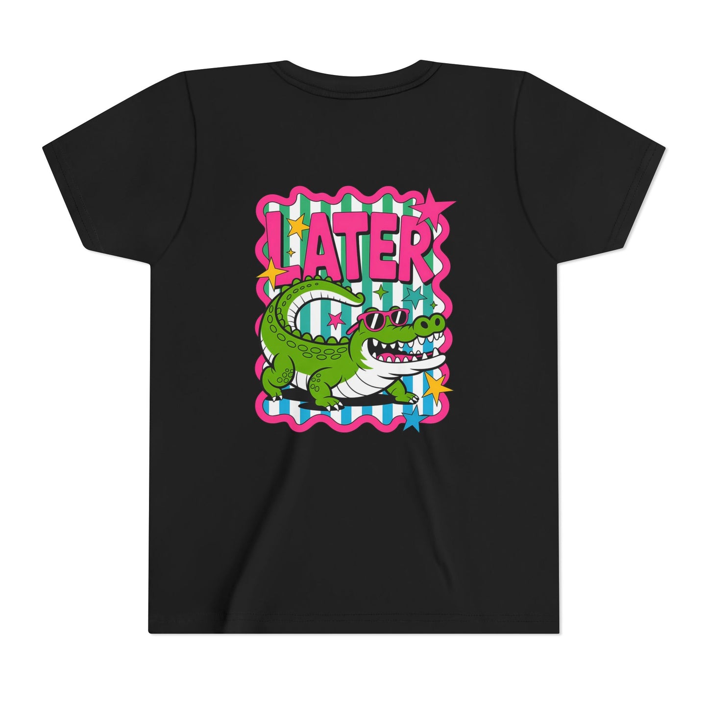 Youth Tee — "Later Gator" Colorful Cartoon Alligator Graphic Shirt