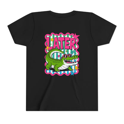 Youth Tee — "Later Gator" Colorful Cartoon Alligator Graphic Shirt