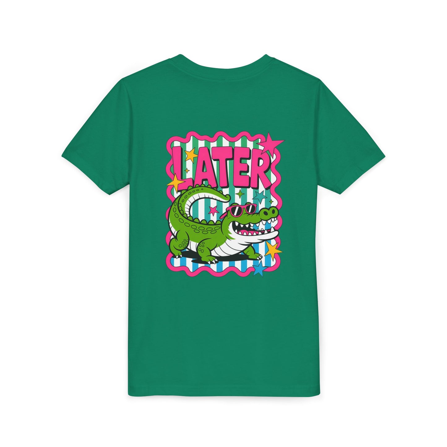 Youth Tee — "Later Gator" Colorful Cartoon Alligator Graphic Shirt