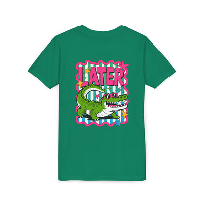 Youth Tee — "Later Gator" Colorful Cartoon Alligator Graphic Shirt