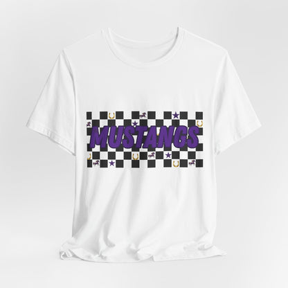 Mustangs Graphic Tee - Casual Unisex Jersey Short Sleeve Shirt, Perfect for School Spirit, Sports Events, Gifts, Everyday Wear