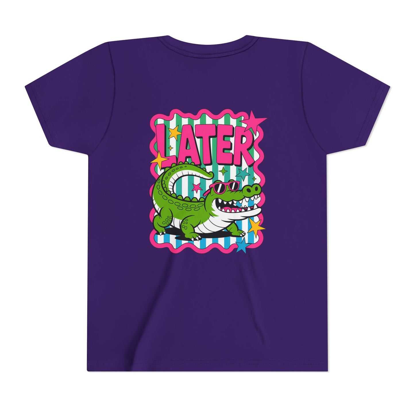 Youth Tee — "Later Gator" Colorful Cartoon Alligator Graphic Shirt
