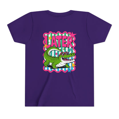 Youth Tee — "Later Gator" Colorful Cartoon Alligator Graphic Shirt