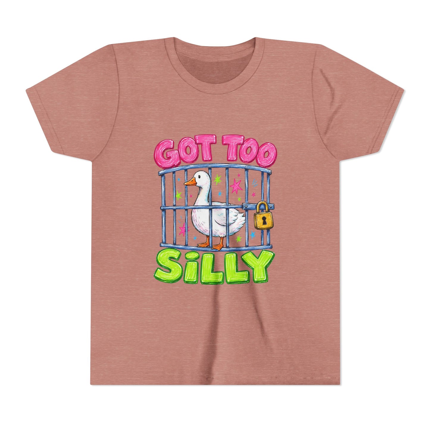 Youth Tee — 'Got Too Silly' Cute Locked Seagull Graphic Shirt