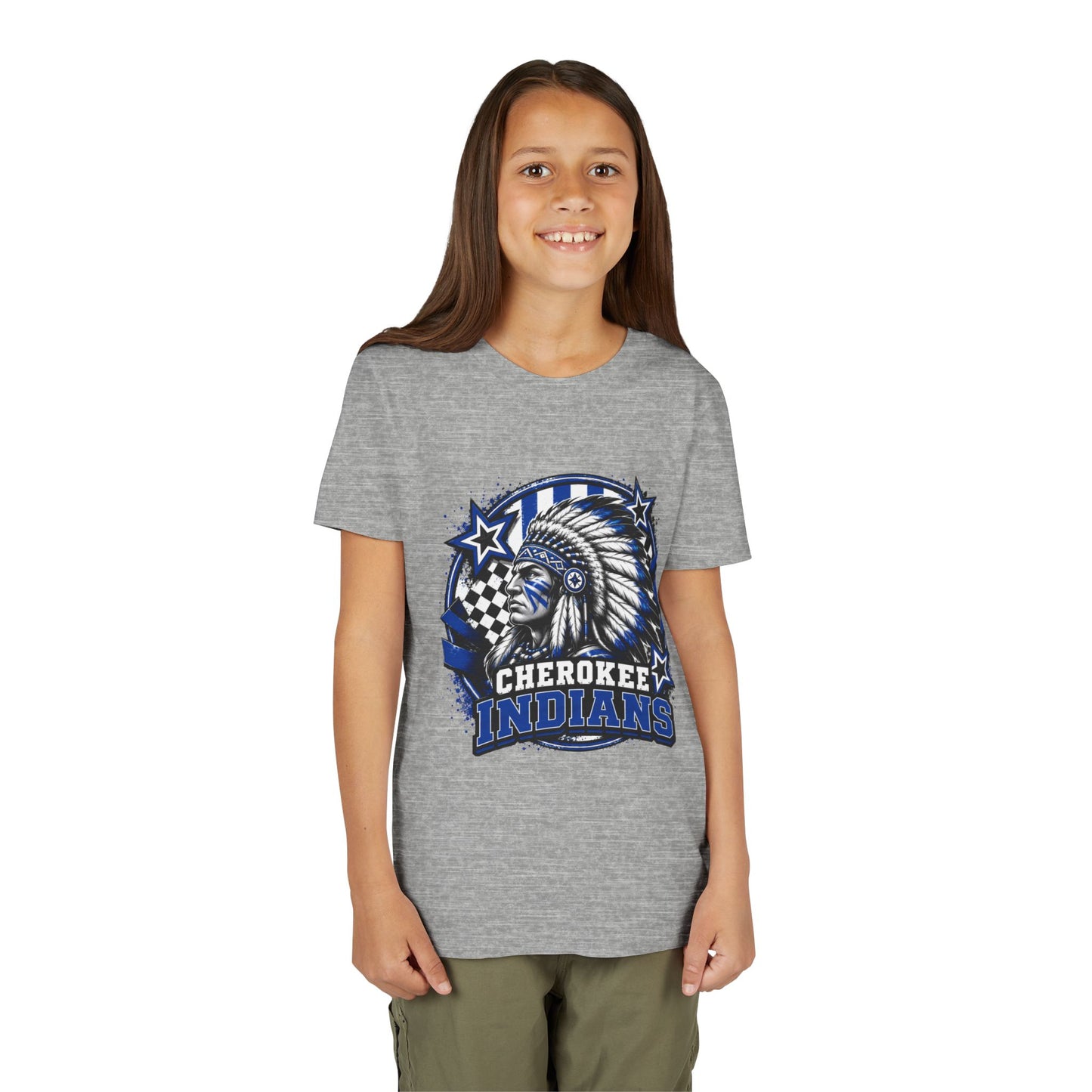 Cherokee Indians Mascot Graphic Shirt- Youth