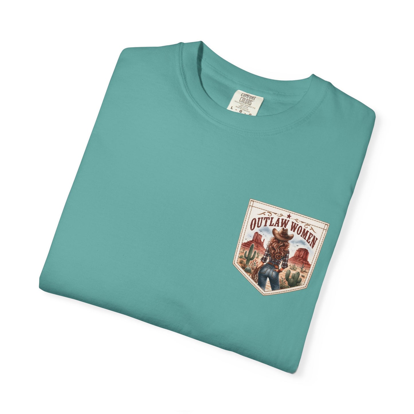 Outlaw Women graphic T-shirt | Western cowgirl desert design