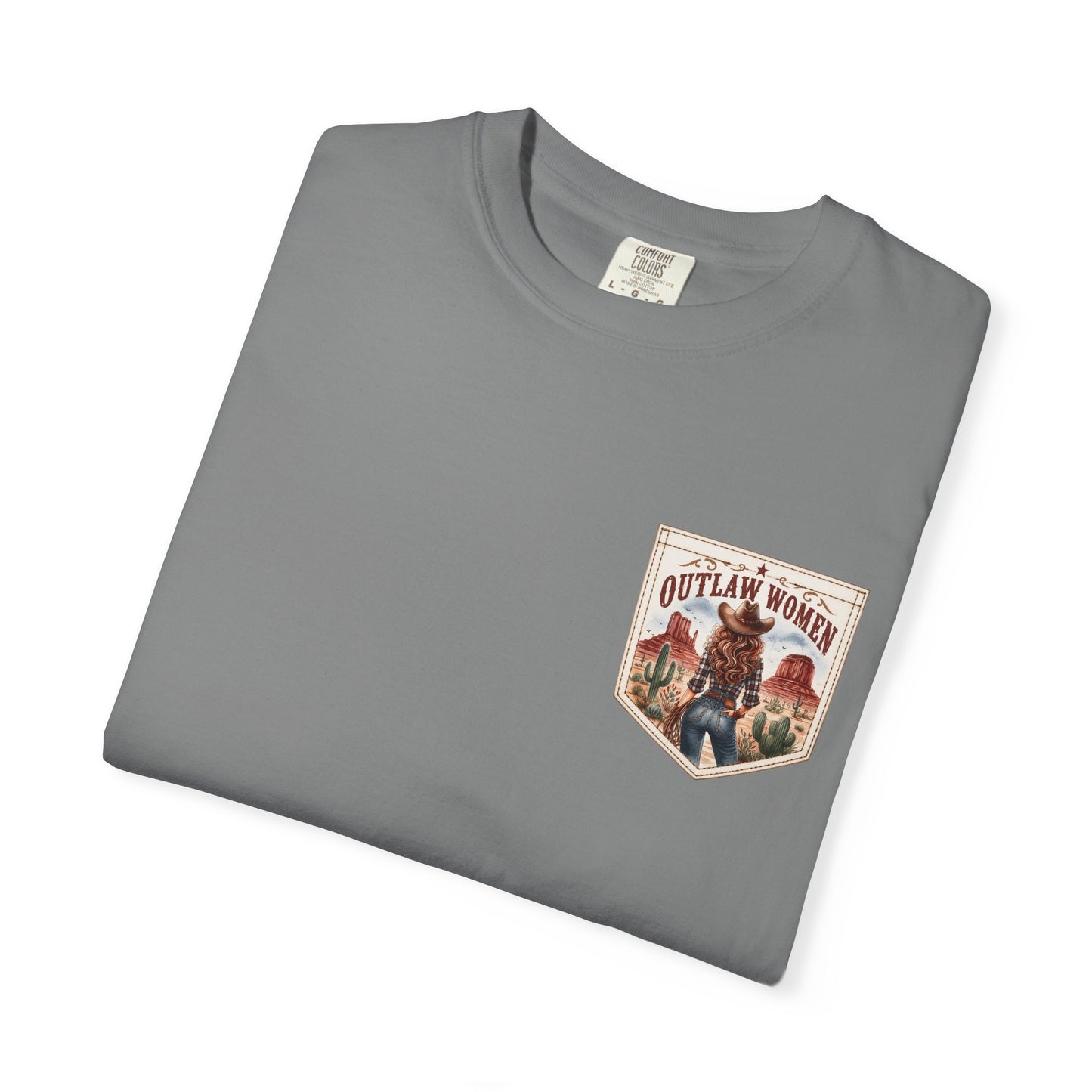 Outlaw Women graphic T-shirt | Western cowgirl desert design