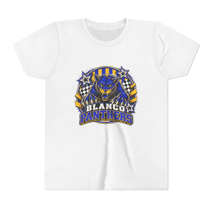 Youth Blanco Panthers Shirt | Blue & Gold Kids School Spirit Tee
