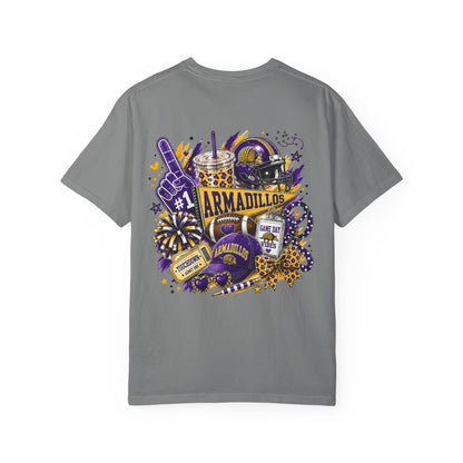 San Saba Armadillos Game Day Spirit Shirt | Purple & Gold Football Tee