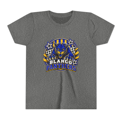 Youth Blanco Panthers Shirt | Blue & Gold Kids School Spirit Tee