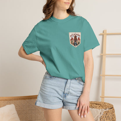 Outlaw Women graphic T-shirt | Western cowgirl desert design