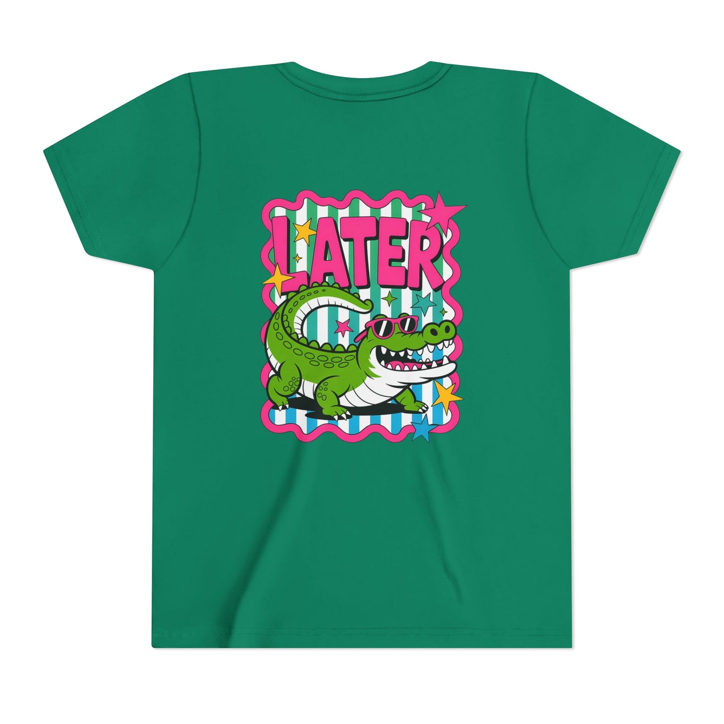 Youth Tee — "Later Gator" Colorful Cartoon Alligator Graphic Shirt