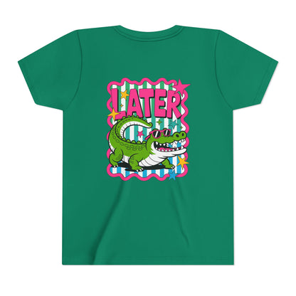 Youth Tee — "Later Gator" Colorful Cartoon Alligator Graphic Shirt