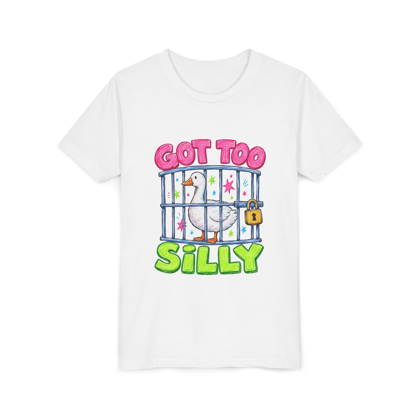 Youth Tee — 'Got Too Silly' Cute Locked Seagull Graphic Shirt