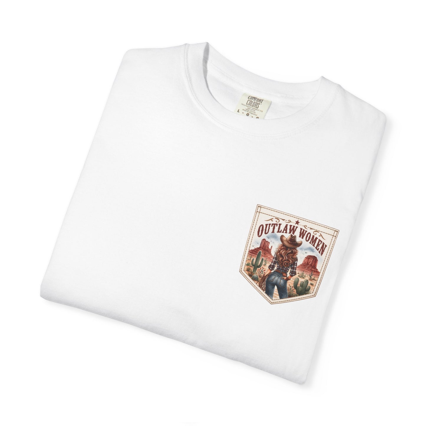 Outlaw Women graphic T-shirt | Western cowgirl desert design