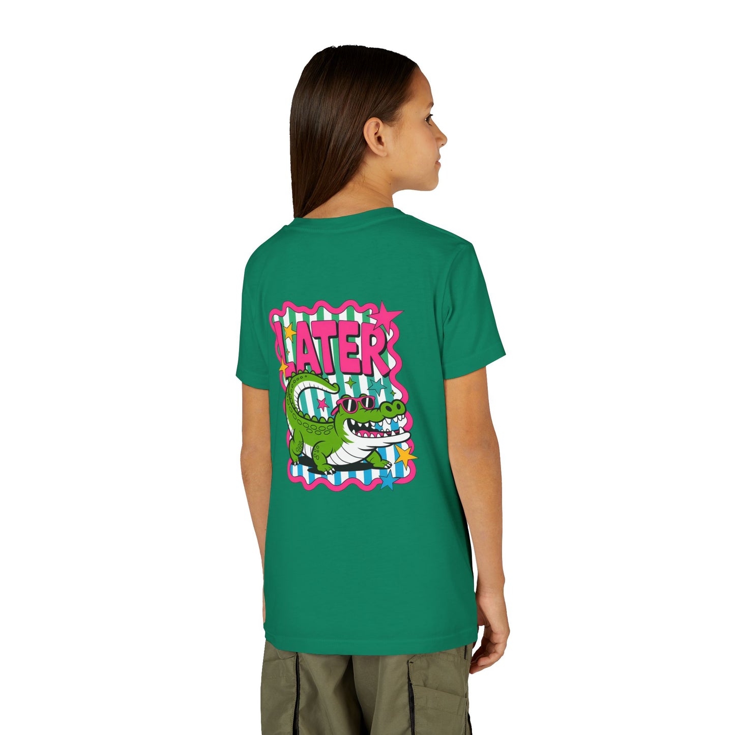 Youth Tee — "Later Gator" Colorful Cartoon Alligator Graphic Shirt