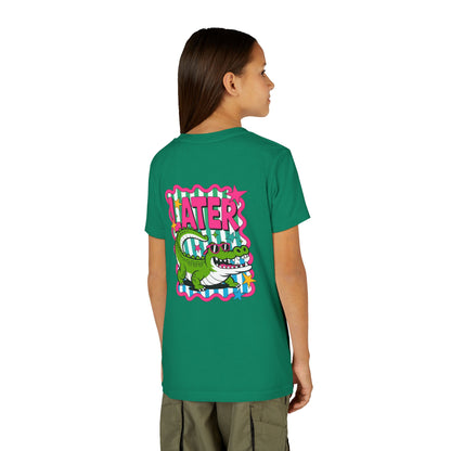 Youth Tee — "Later Gator" Colorful Cartoon Alligator Graphic Shirt