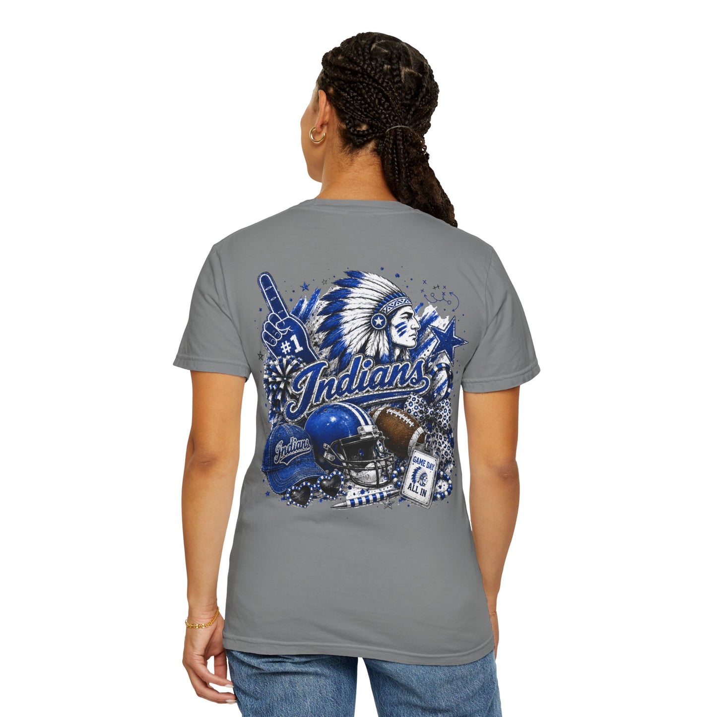 Cherokee Indians Game Day Spirit Shirt | Blue & White Football Tee