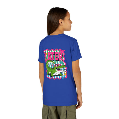 Youth Tee — "Later Gator" Colorful Cartoon Alligator Graphic Shirt