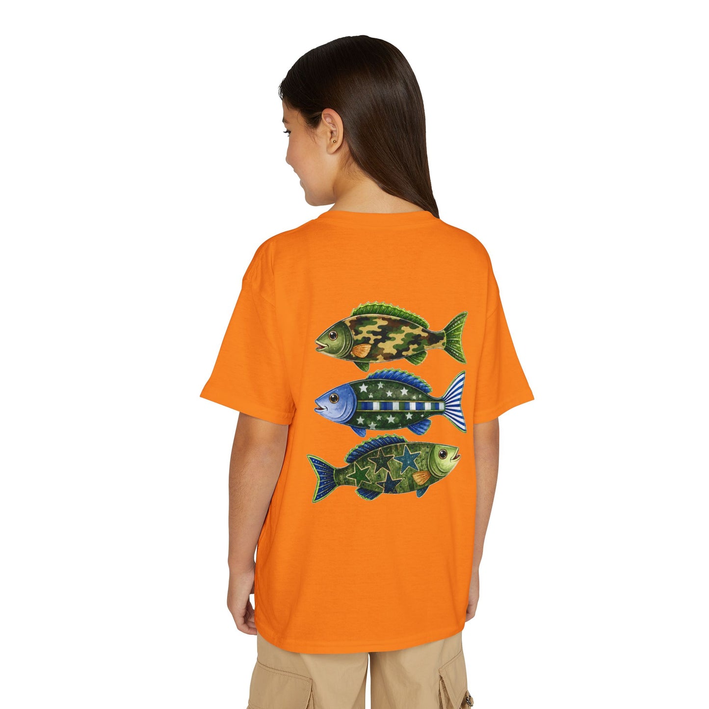 Youth Fish Graphic T-Shirt — Colorful Trio Back Print