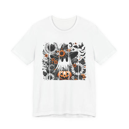 Floral Ghost Halloween T-Shirt | Cute Boho Ghost Pumpkin Tee | Women's Fall Graphic Shirt
