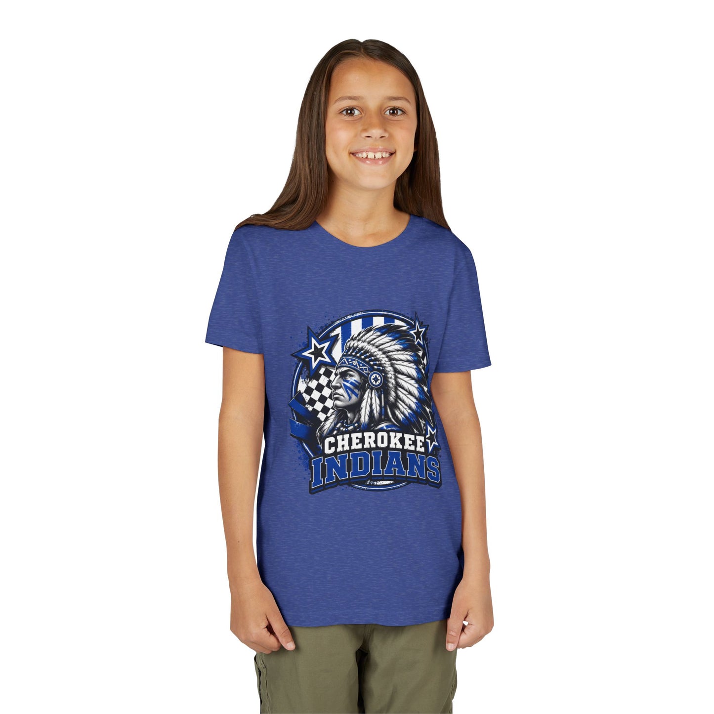 Cherokee Indians Mascot Graphic Shirt- Youth