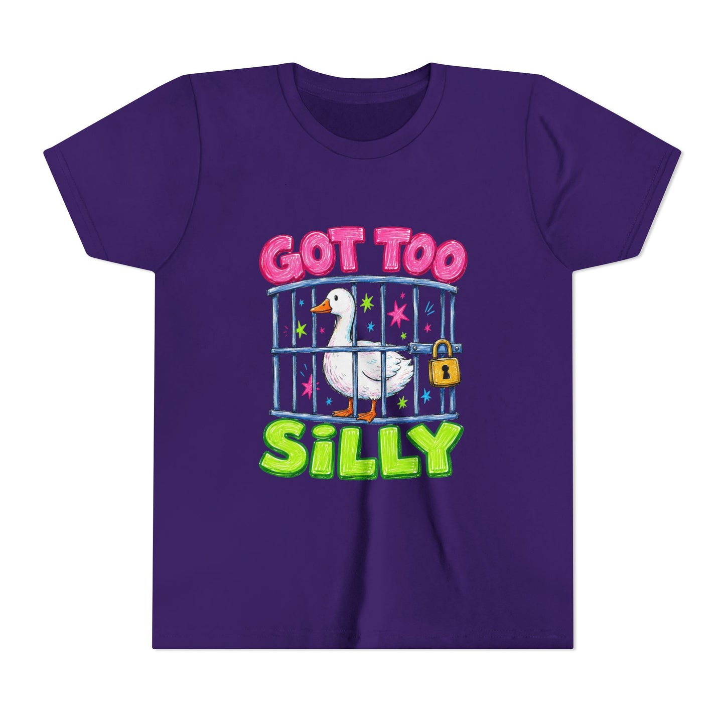 Youth Tee — 'Got Too Silly' Cute Locked Seagull Graphic Shirt