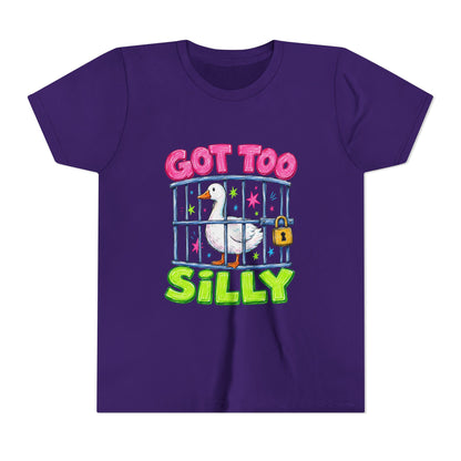 Youth Tee — 'Got Too Silly' Cute Locked Seagull Graphic Shirt
