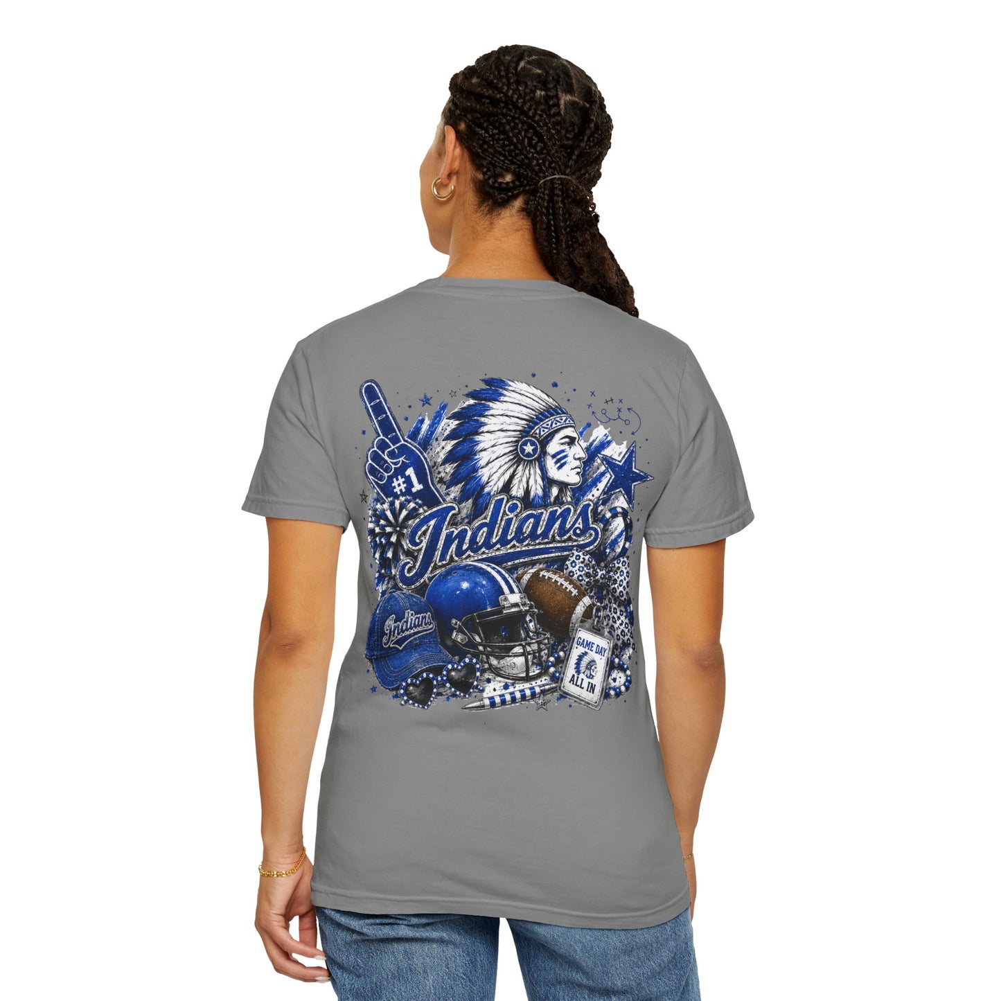 Cherokee Indians Game Day Spirit Shirt | Blue & White Football Tee