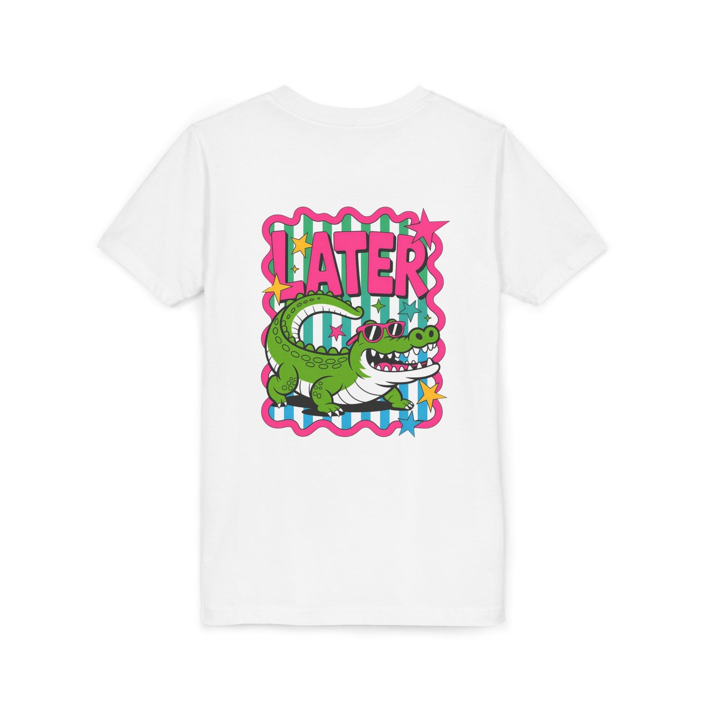 Youth Tee — "Later Gator" Colorful Cartoon Alligator Graphic Shirt