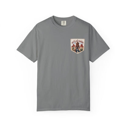 Outlaw Women graphic T-shirt | Western cowgirl desert design