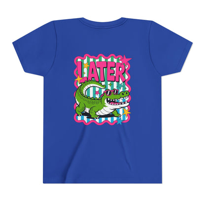 Youth Tee — "Later Gator" Colorful Cartoon Alligator Graphic Shirt