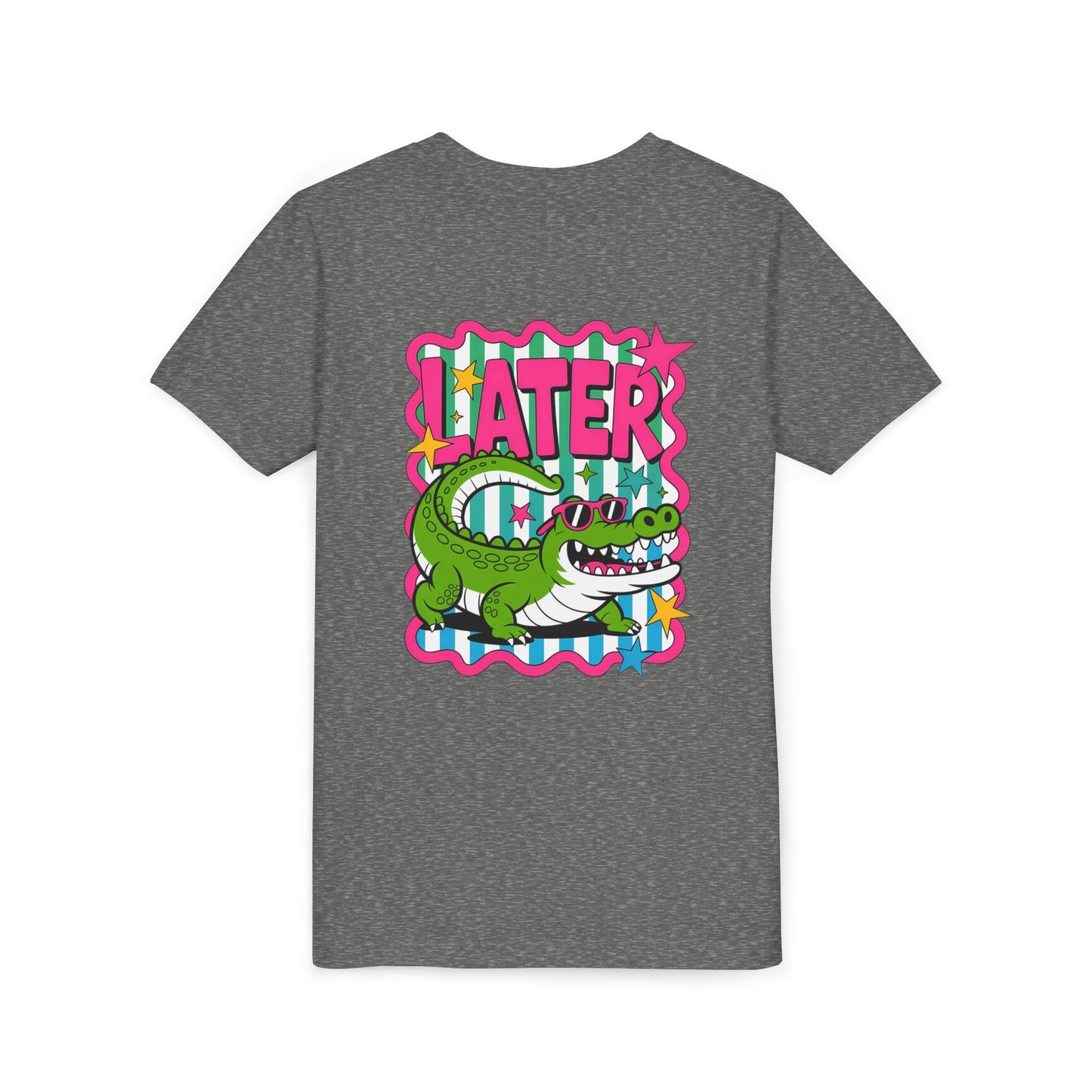 Youth Tee — "Later Gator" Colorful Cartoon Alligator Graphic Shirt