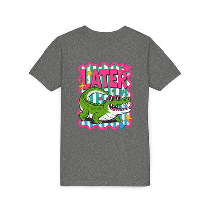 Youth Tee — "Later Gator" Colorful Cartoon Alligator Graphic Shirt