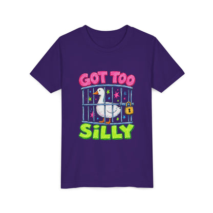 Youth Tee — 'Got Too Silly' Cute Locked Seagull Graphic Shirt