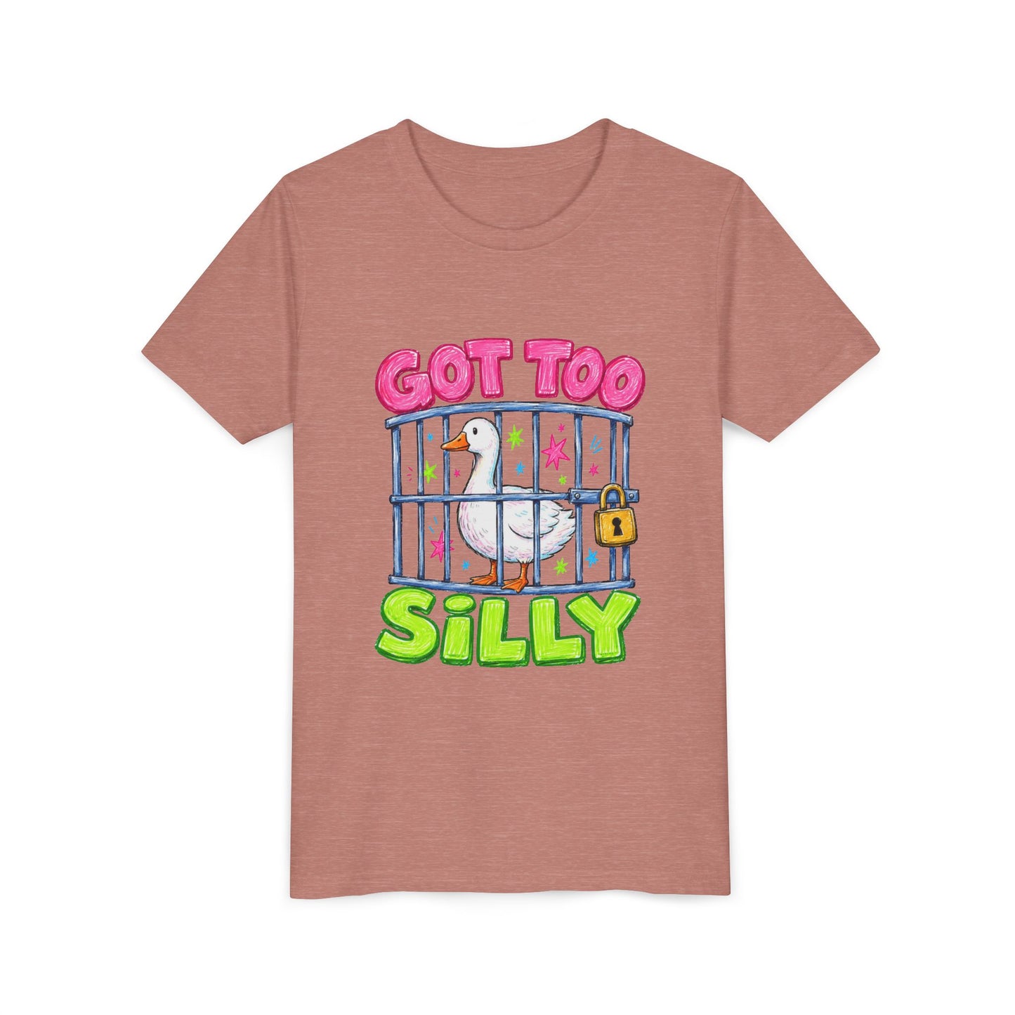 Youth Tee — 'Got Too Silly' Cute Locked Seagull Graphic Shirt
