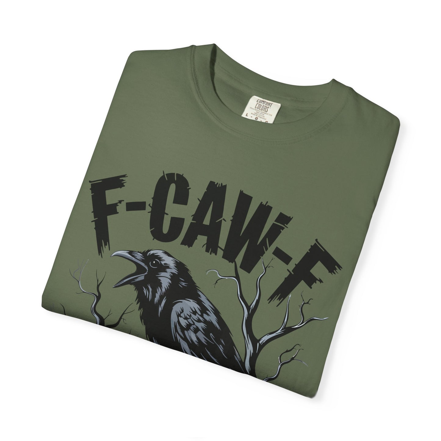 Raven & Skull Graphic T-Shirt – “F-CAW-F” Gothic Crow Tee