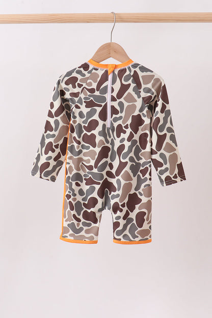 Camo Mallard Embroidered UPF Swim One-Piece