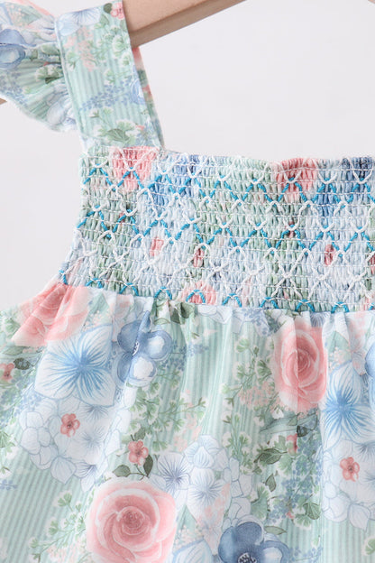 Floral Smocked Bloomer Set
