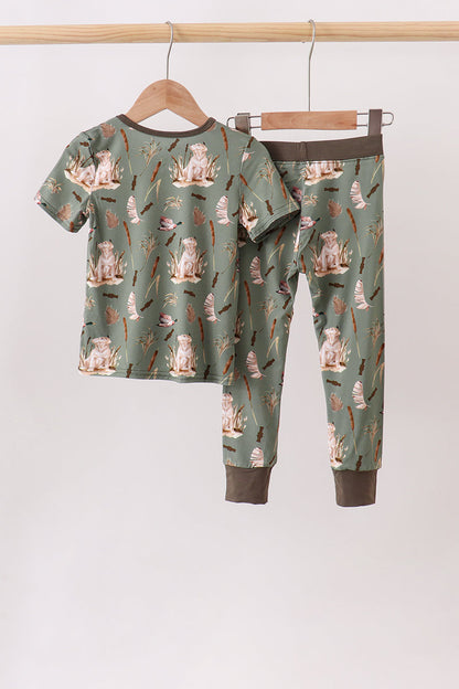 Green Hunting Bamboo Pajama Set