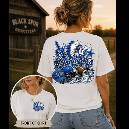 Cherokee Indians Game Day Spirit Shirt | Blue & White Football Tee