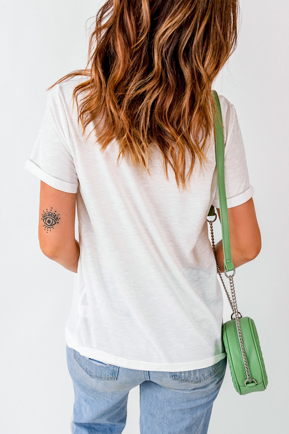 White Sunflower Boots Heat Transfer Printing Cotton Blend Graphic Tee